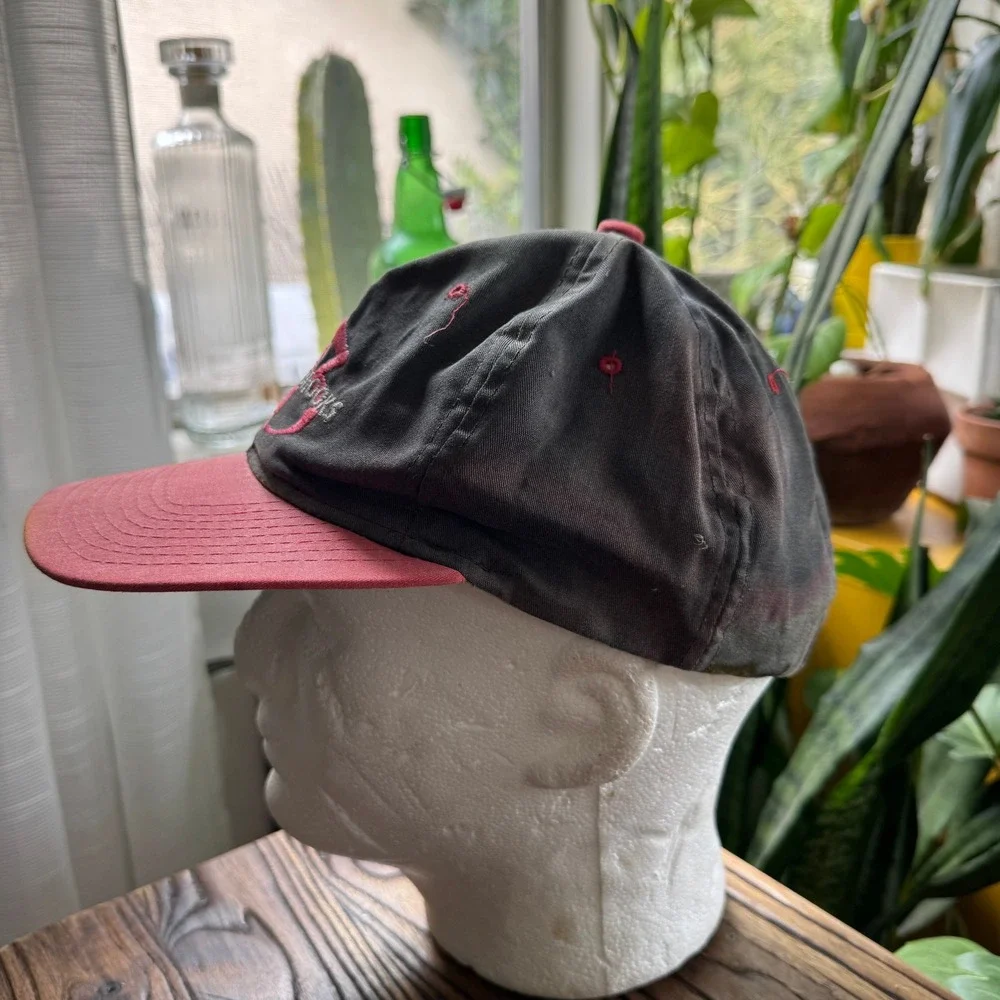 Vintage Garth Brooks Snapback Hat Charcoal Red Embroidered Country Music Cap 90s